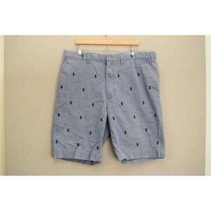 Polo Ralph Lauren Men's Blue All Over Pony Logo Chino Shorts Size 40 AOP